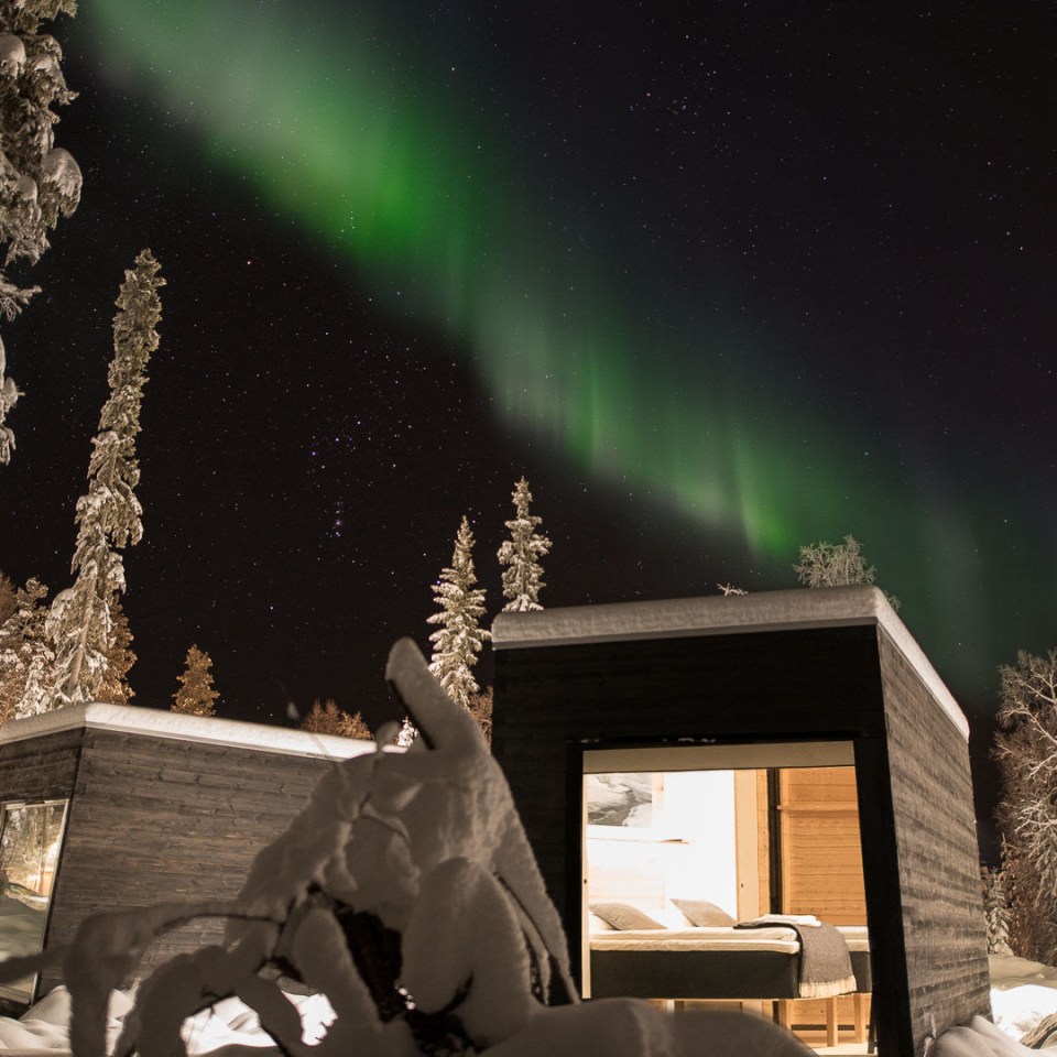 Vaattunki Panorama Hut Polarlicht